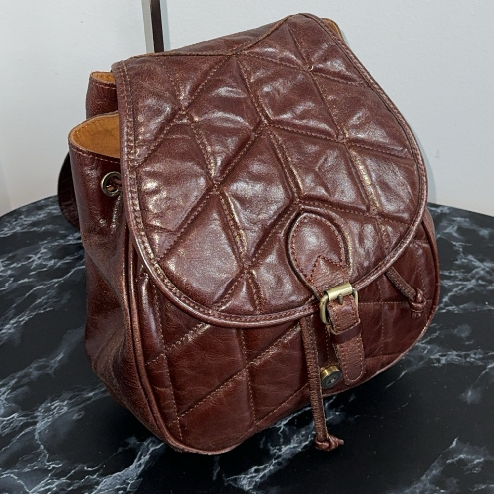 Patricia Nash - Quilted Oil Waxed Leather Itala Saddle Sling Bag - Brown